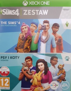 The Sims 4 podstawa + dodatek Psy i koty PL Xbox One Używana